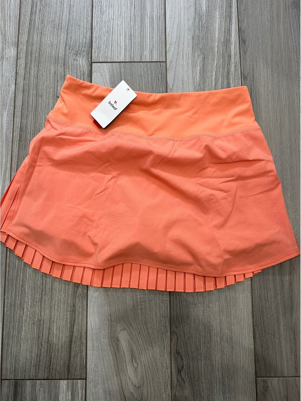 Baleaf Women's Athletic Skort with Pleated Back - Medium, Coral Orange